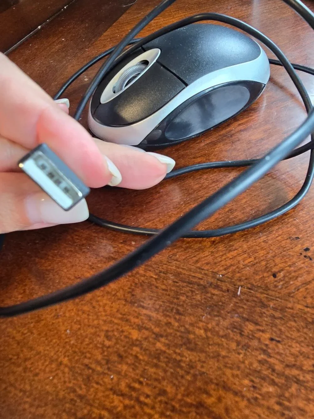 Wired Optical Mouse - Black & Silver - USB Connection
